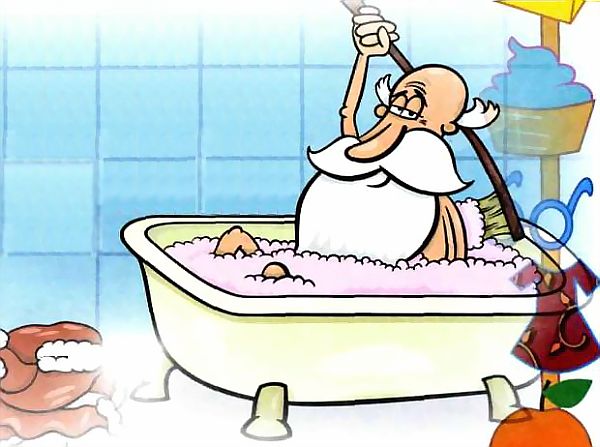 Смешные картинки - дедушка в ванной